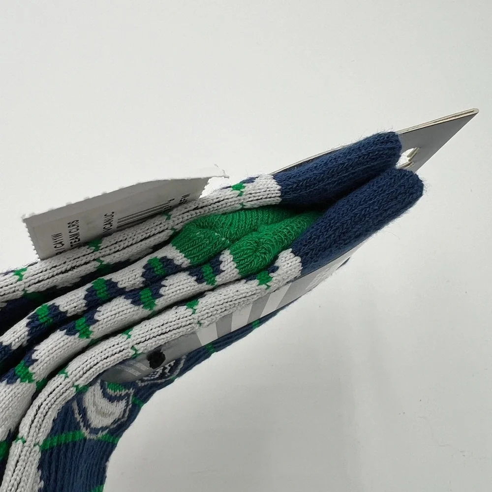 Adidas Vancouver Canucks‎ NHL Womens Crew Socks 2 Pair Pack Blue Green OSFA